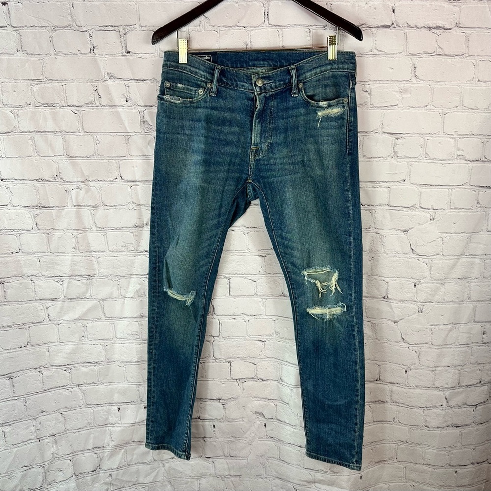 Abercrombie & Fitch felix super slim stretch Mens 30x30 Ripped Jeans